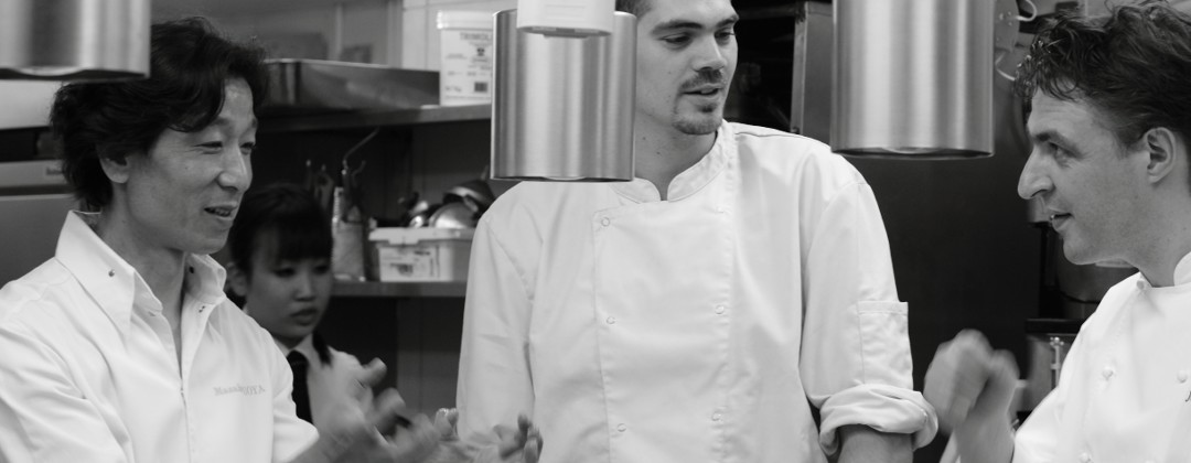 ジャルダン・ドゥ・ボヌール Jardin de Bonheur。料理。フランス人シェフとの交流で得た自由な発想と、日本人が持つ独自の繊細な感覚を融合させ、ひとつひとつのメニューが誕生します