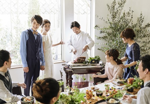 the Terrace(ザ テラス)。料理。ゲストにも人気の料理演出がパーティーを盛り上げます