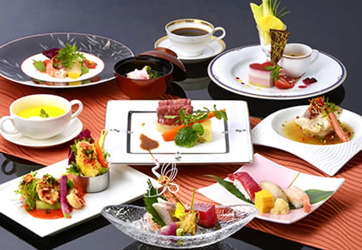 Hotel Matsushima Taikanso（ホテル松島大観荘）。料理。多彩なグレードアップメニューも用意されたセレクトメニュー