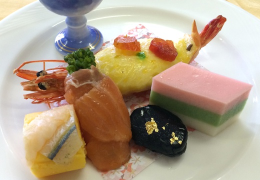 ホテルグランドパレス塩釜。料理。味はもちろん、食べやすいサイズ感も喜ばれているメニュー