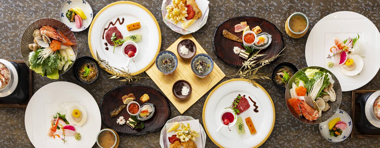 ホテルシンフォニーアネックス。料理。和のメニューを中心とした構成の和洋折衷料理。親しみやすく豊かな味わいはもちろん、盛り付けの美しさも魅力です