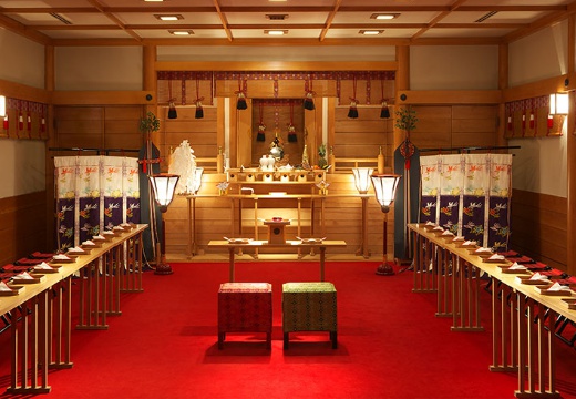 グランドホクヨウ。挙式会場。結婚式場内の『玄武殿』には、40名まで参列できます