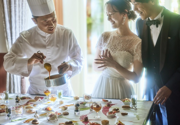 ミ・ピアーチェ。料理。箸でも食べられるよう工夫されているので年配のゲストも安心