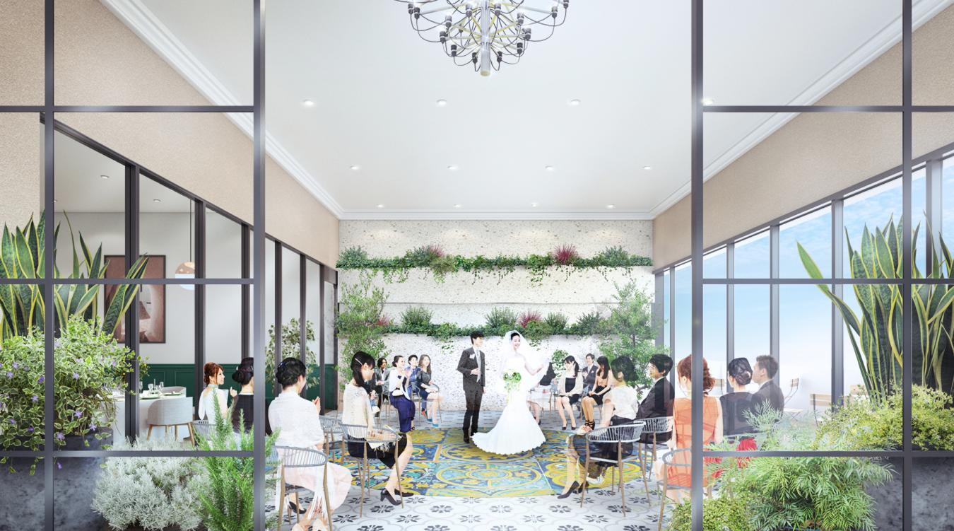 アンジェロコート東京 宇都宮。ハーブの香りや太陽の光など自然を感じられるチャペル。披露宴では本格シチリア料理が振る舞われます(画像は全てイメージ)