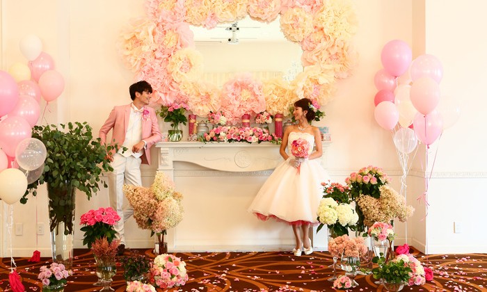 「最高の一日」~Wonderful Wedding~(「最高の一日」~ワンダフル ウェディング~)。演出・小物。館内にはおしゃれな撮影スポットが多数揃います