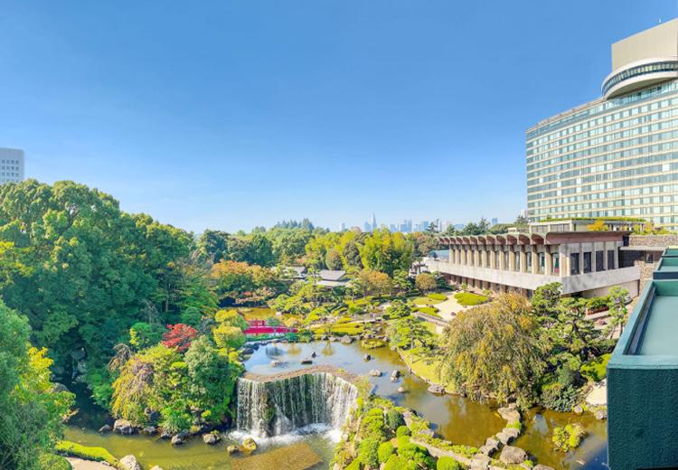 ホテルニューオータニ。広大な日本庭園は、東京名園のひとつにも数えられるほど