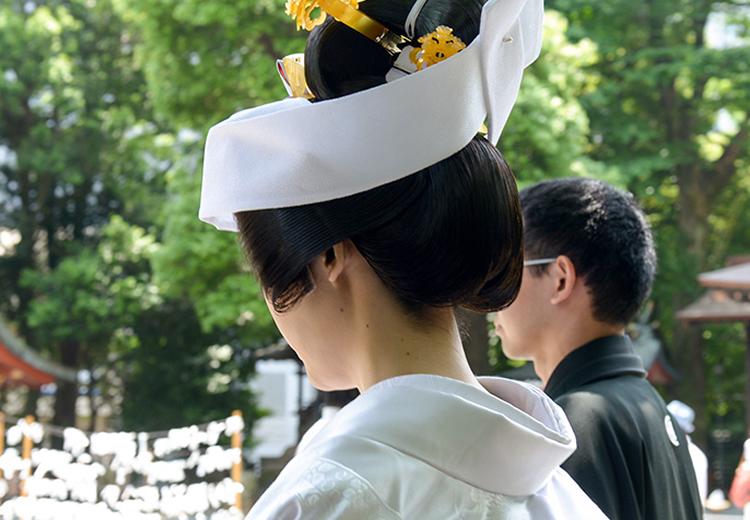金王八幡宮。日本の伝統ある装いに身を包んで神前結婚式を執り行えます