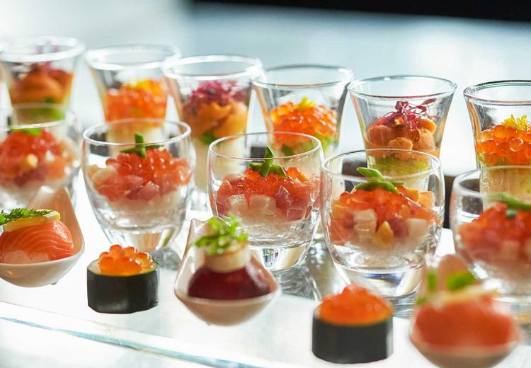 THE CLASSICA BAY RESORT(ザ クラシカ ベイリゾート)。料理。パーティーを華やかに演出してくれる寿司バーもおすすめ