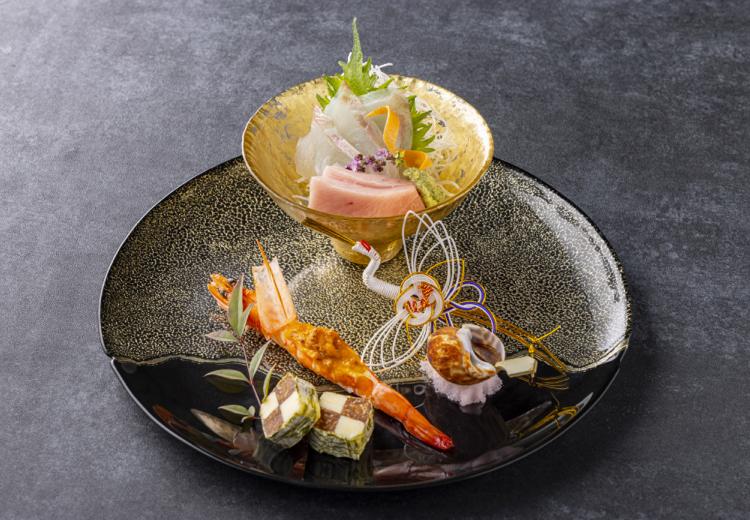 ヒルトン小田原リゾート&スパ。料理。小田原ならではの新鮮な海の幸を使ったお造りも好評