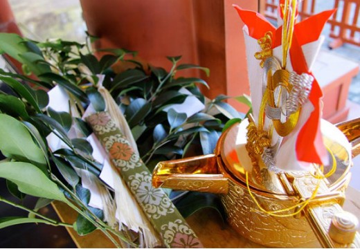 鎌倉 鉢の木。挙式会場。伝統的な儀式を一つ一つ行い、神様に結婚を報告する神前結婚式