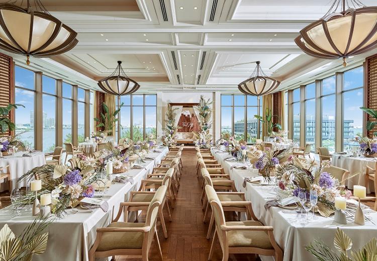 THE GRAND ORIENTAL MINATOMIRAI(グランドオリエンタル みなとみらい)。披露宴会場。『シャングリラルーム』をはじめワンフロア貸切にできる会場も