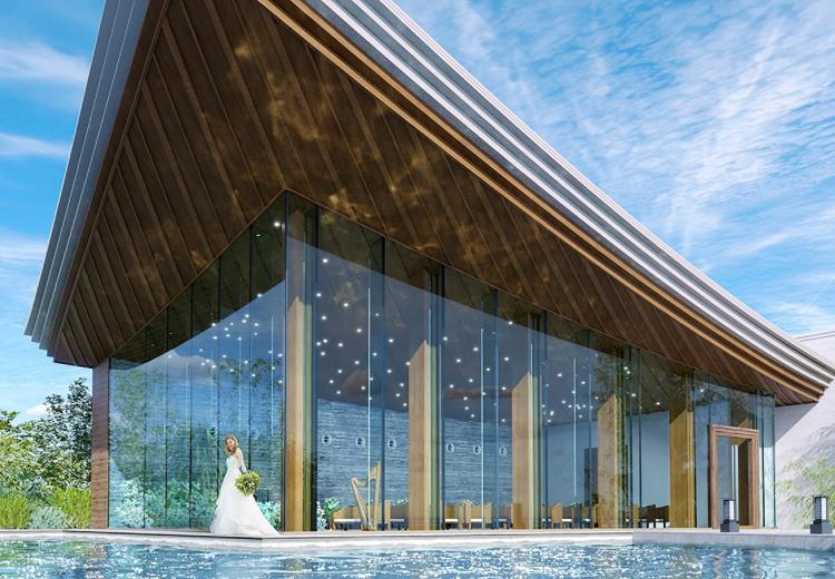 THE GRAND ORIENTAL MINATOMIRAI(グランドオリエンタル みなとみらい)。挙式会場。『音楽堂(SOUND HALL)』は90名まで着席可能