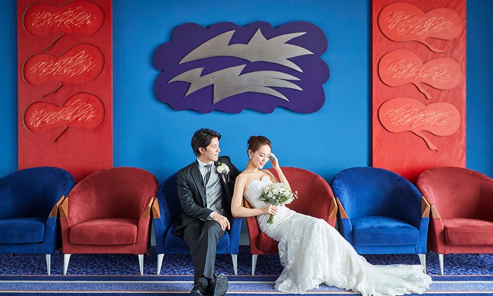 小さな結婚式 千葉店。演出・小物。ホテル内には、前撮りや記念撮影にぴったりの写真映えするスポットがあります