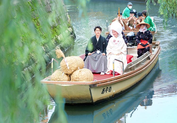 佐原商家町ホテル NIPPONIA(佐原商家町ホテル ニッポニア)。挙式会場。水郷地域で昔から親しまれる「花嫁舟」の演出も楽しめます