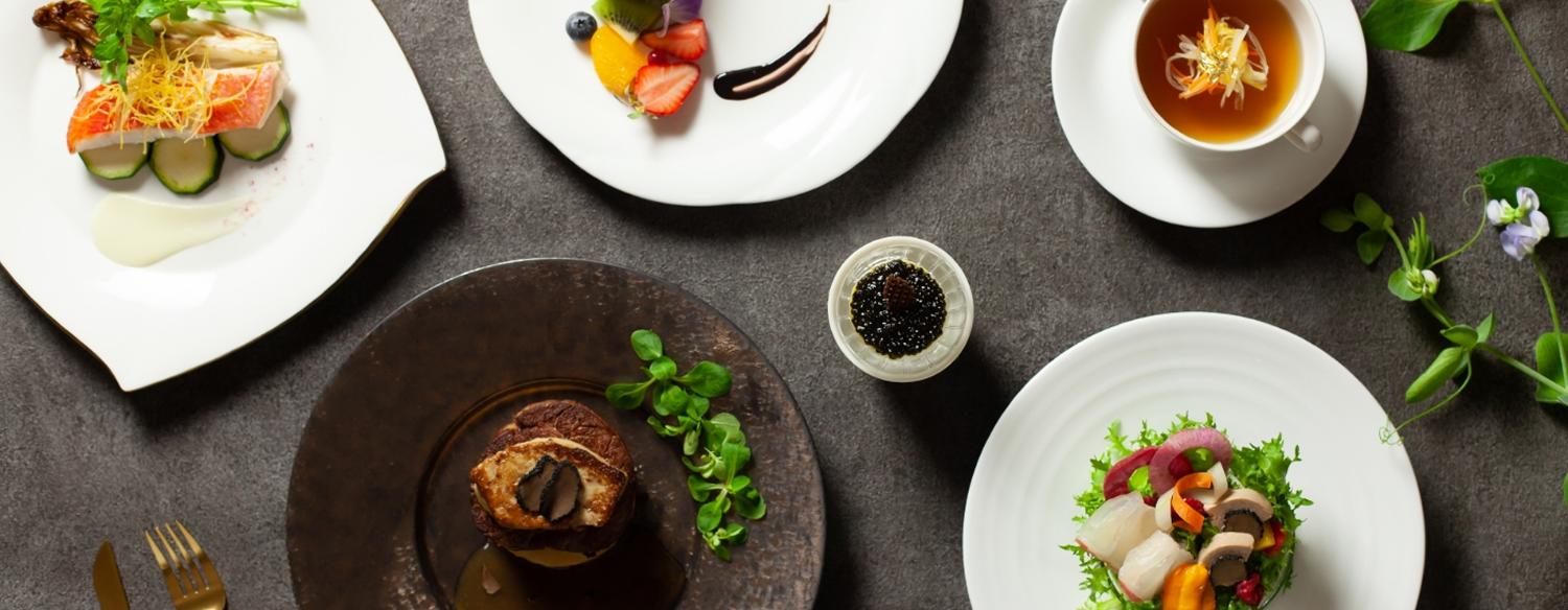 ベルセゾン。料理。日本料理とフランス料理が融合したオリジナル料理。シェフの繊細なセンスを感じられる、美しい盛り付けにも注目です
