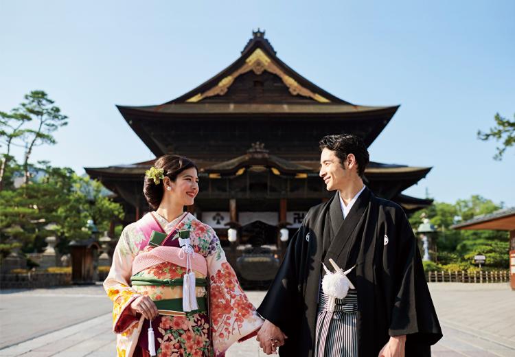 THE FUJIYA GOHONJIN（藤屋御本陳）。挙式会場。善光寺「大本願」「大歓進」での厳かな神前式も可能