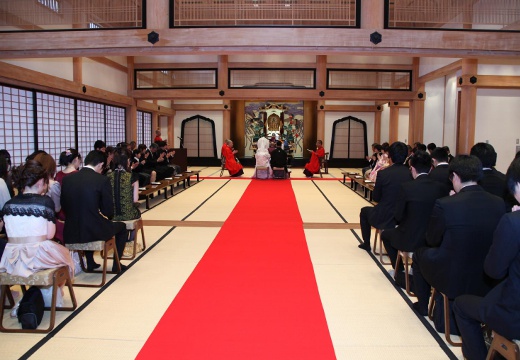 善光寺 本坊 大勧進。挙式会場。最大100名まで収容できる、広々とした『紫雲閣』