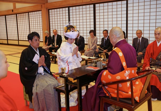 善光寺 本坊 大勧進。挙式会場。厳かでありながら、どこか温かみを感じられる仏前式を実現