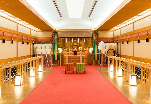 デュオ・セレッソ。挙式会場。格式高い空間の神殿『出雲殿』では本格的な神前式が実現