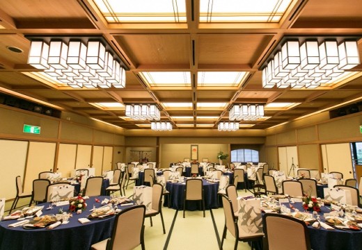 金城樓。披露宴会場。金沢の迎賓館らしい格調高い空間が広がる『丹頂の間』