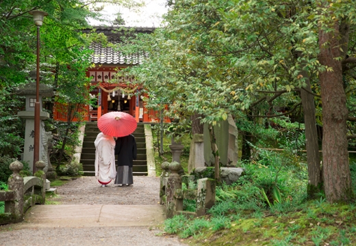 日本料理 つば甚。挙式会場。『金澤神社』など市内の歴史ある神社での神前式も実現