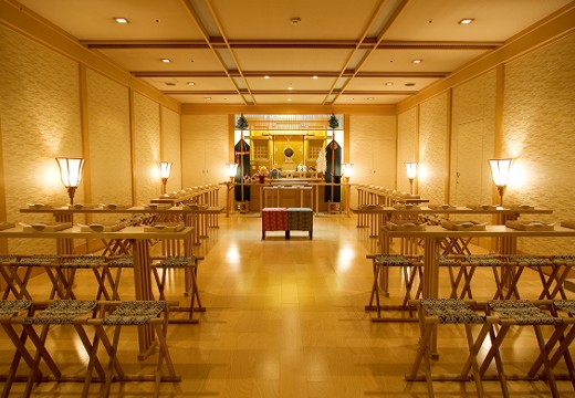 ANAクラウンプラザホテル金沢。挙式会場。神前式の会場となる『鳳明殿』は日本の美を感じさせる厳かな空間