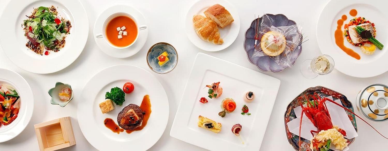 ホテルグランド富士。料理。温かい料理は温かいままテーブルにサーブされる華やかな料理の数々にゲストから歓声が上がります