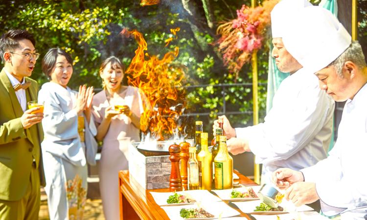 浜松八幡宮 楠倶楽部。スタッフ。一品一品に祝福の思いを込め、記憶に残る料理に仕上げてくれます