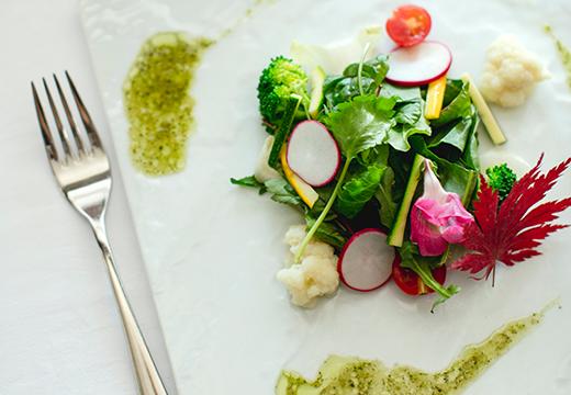 EXEX GARDEN(エグゼクス ガーデン)。料理。美しい盛付けも見どころ。口に含む前から期待が高まります
