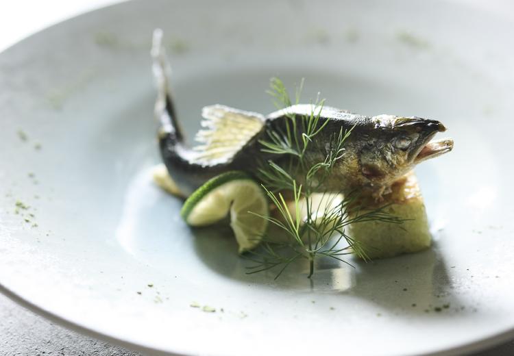長良川清流ホテル。料理。新鮮な川魚を使った一皿は岐阜ならではのメニューです