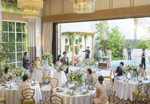 The Palm Garden(ザ・パームガーデン)。披露宴会場。100名まで着席できる上質なおもてなし会場『ガーデンヴィラ』