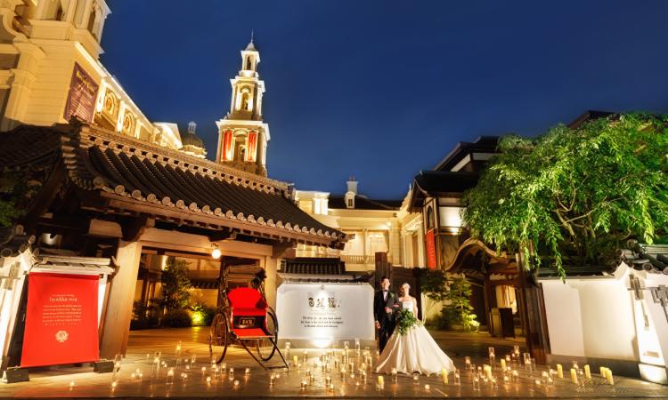 Neo Japanesque Wedding 百花籠(ネオ ジャパネスク ウェディング 百花籠)。アクセス・ロケーション。町並保存地区に指定される白壁地区で、圧倒的な存在感を誇る外観