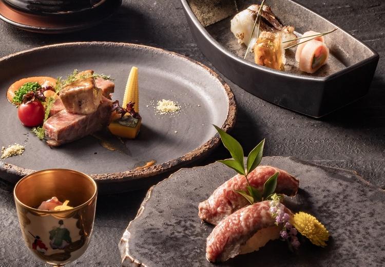 ビアンカーラ ヒルサイド テラス。料理。洗練された食器が料理の美味しさや盛り付けを引き立てます