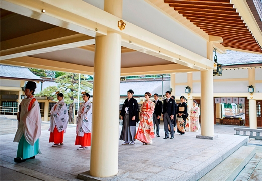 THE KAWABUN NAGOYA（ザ カワブン ナゴヤ）。挙式会場。周辺の提携神社では神前式も可能。憧れの花嫁行列が実現します