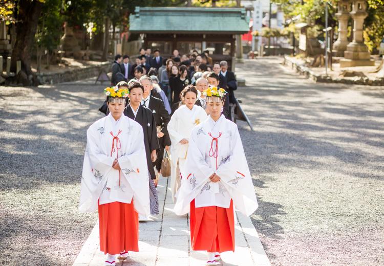 ラ・グランターブル ドゥ キタムラ。挙式会場。神社での挙式では、雅やかな花嫁行列を取り入れることも可能