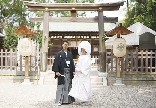 THE 祝言～中村公園記念館～。挙式会場。30名まで参列できる、豊かな緑に囲まれた『豊國神社』