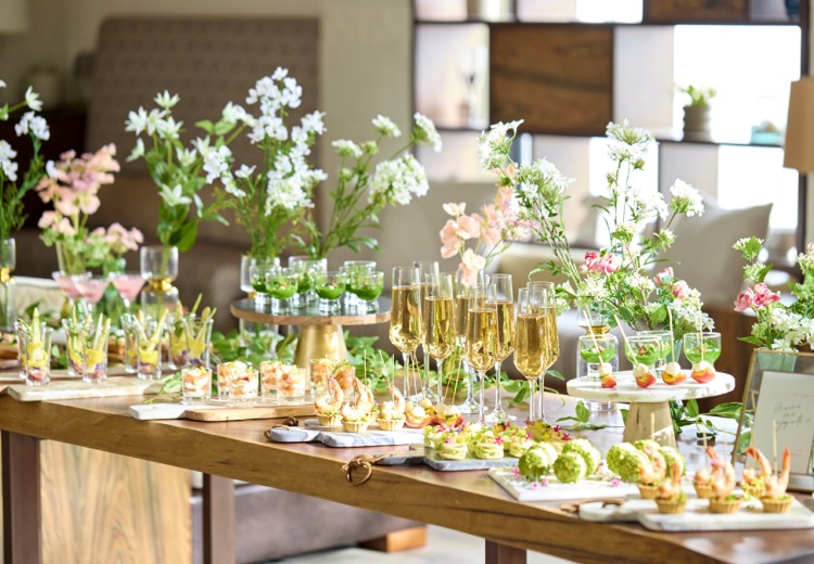 アンティアコート岡崎。料理。語らいの場にぴったりなピンチョスなども用意できます