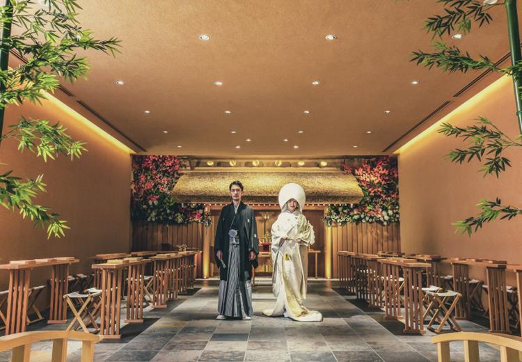 スカイレストラン スターゲイト(ANAクラウンプラザホテルグランコート名古屋内) 。挙式会場。『熱田神宮』の分霊を祀る神殿では厳かな神前式が実現
