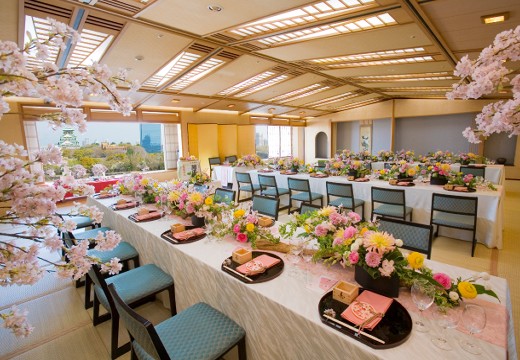 KKRホテル大阪。披露宴会場。ホテル唯一のお座敷会場『桐』は60名まで収容可能