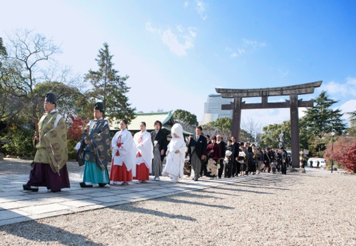 KKRホテル大阪。挙式会場。『豊國神社』など、由緒ある神社での本格神前式も執り行えます