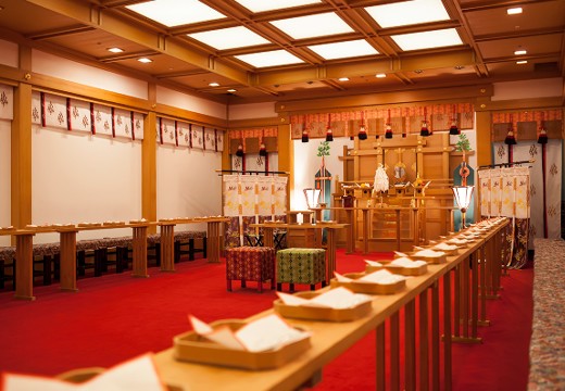 帝国ホテル 大阪。挙式会場。館内に初めて神殿を分祀した『帝国ホテル』ならではの神前式場