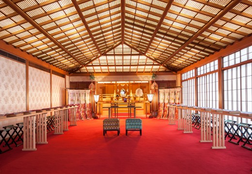 シェラトン都ホテル大阪。挙式会場。本格的な数寄屋造りの『福寿殿』では神前式や人前式が行えます