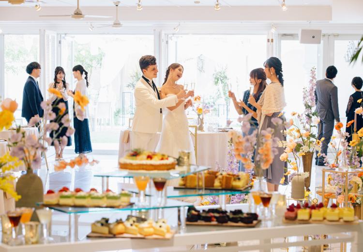 Encieldes Mariage（アンシェルデ マリアージュ）。料理。見るだけでも心が躍りそうなデザートビュッフェも用意可能