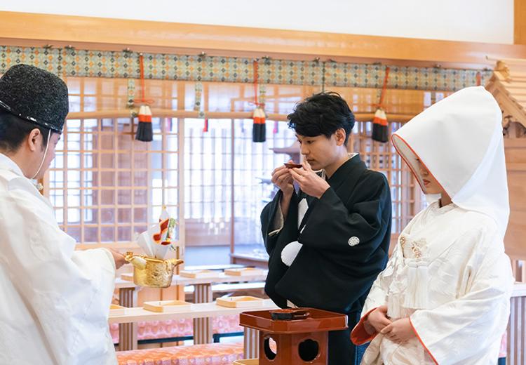 岸和田グランドホール。挙式会場。岸城神社や岸和田天神宮で執り行う本格的な神前式