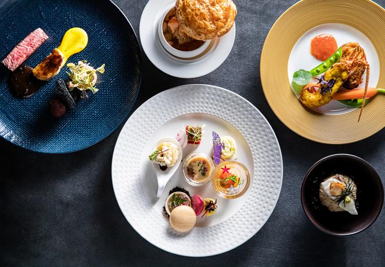 デュクラス大阪(FIVESTAR WEDDING)。料理。一品ごとにシェフのこだわりを感じられる婚礼料理