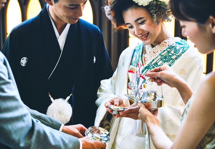 京都祝言 SHU：GEN。挙式会場。伝統を大切にした祝言式を通してふたりは晴れて夫婦に