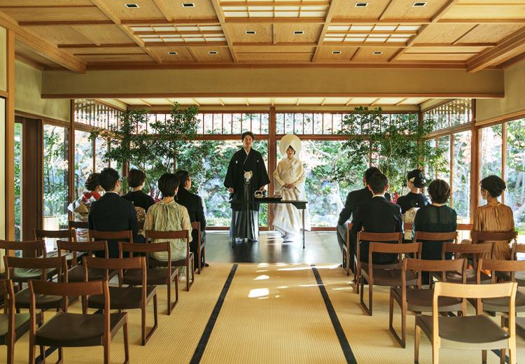 レストランひらまつ 高台寺。挙式会場。『十牛庵』の大広間『梅の間』は30名まで着席可能です
