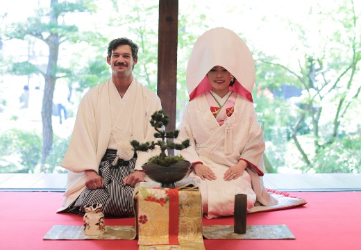 The 華紋(ザ カモン)。挙式会場。80名まで収容できる『新渓園』は、和装での人前式に対応