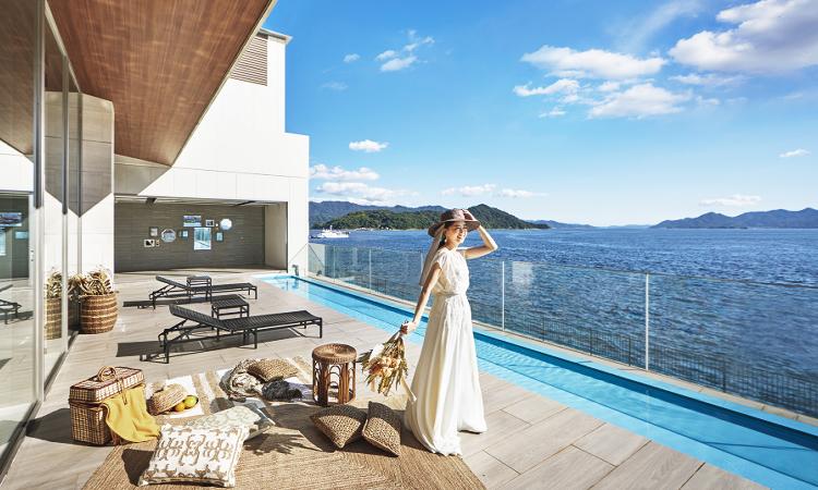 W the Bride’s Suite(ダブリュー ザ ブライズ スイート)。アクセス・ロケーション。瀬戸内海のオーシャンビューを一望できる美しいロケーション
