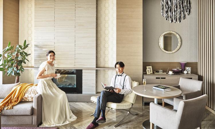 W the Bride’s Suite(ダブリュー ザ ブライズ スイート)。演出・小物。挙式の時間までは優雅なスイートルームで寛ぎながら準備ができます